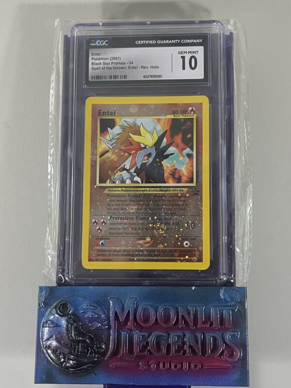 Entei (Rev. Holo) – Black Star Promo #34, Spell of the Unown (CGC 10 Gem Mint)