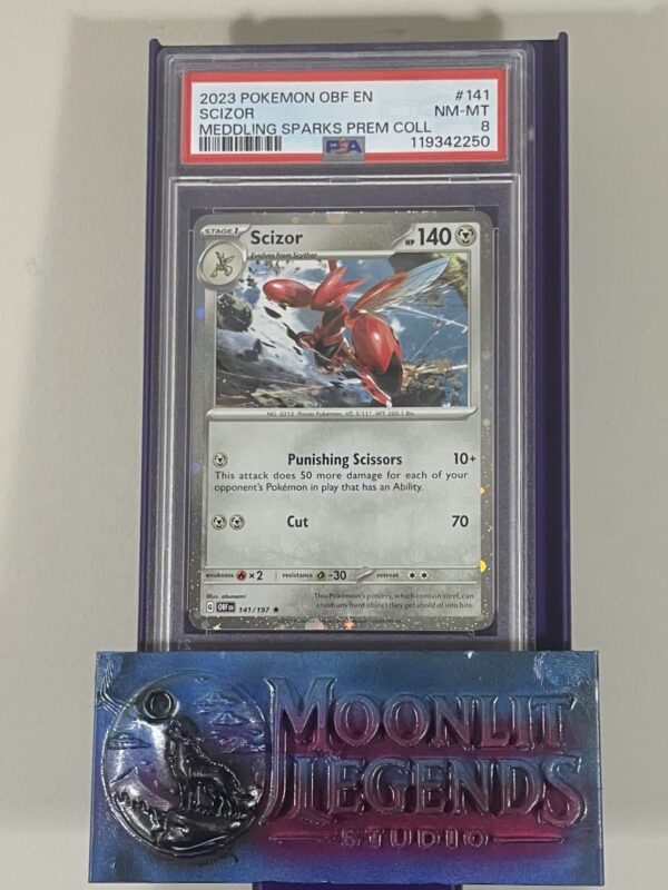 Scizor – Obsidian Flames #141, Meddling Sparks Premium Collection (PSA 8 NM-MT)
