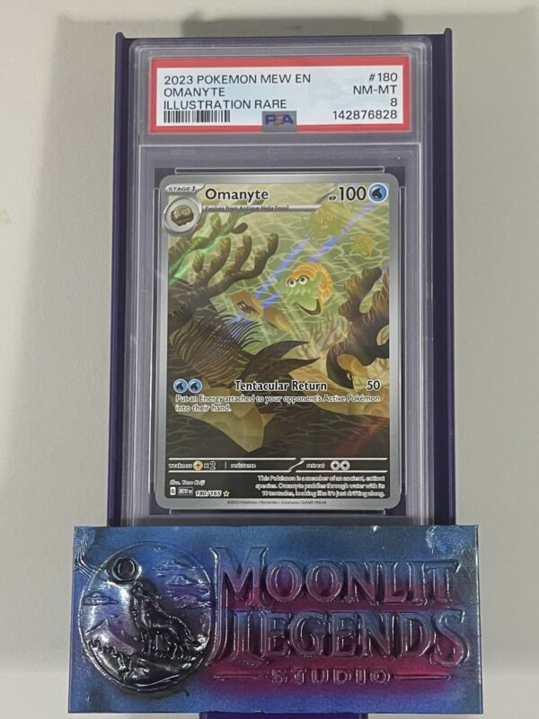 Omanyte – Pokémon 151 (MEW) #180/165, Illustration Rare (PSA 8 NM-MT)