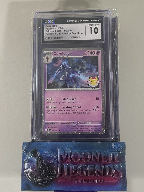 Ceruledge – Paldean Fates #040/091, Pokémon Day Promo Cosmos Holo (CGC 10 GEM MINT)
