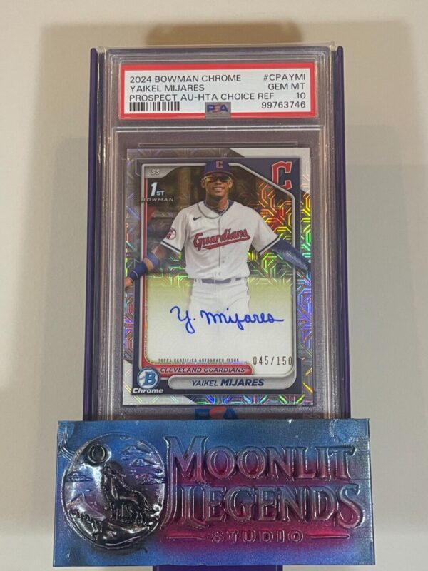 Yaikel Mijares – 2024 Bowman Chrome #CPA-YMI, Prospect Autograph HTA Choice Refractor, /150 (PSA 10 Gem Mint)