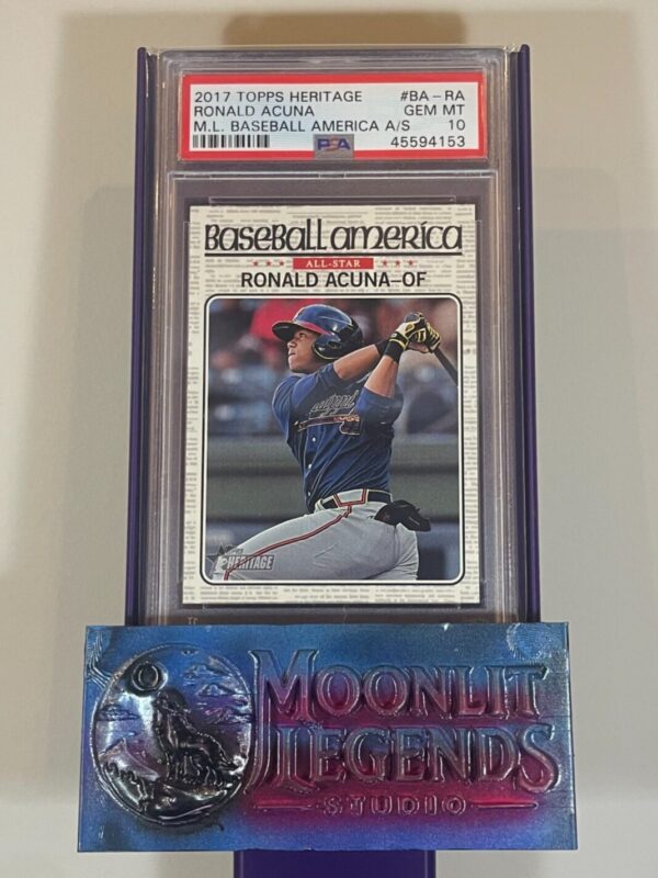 Ronald Acuna Jr. – 2017 Topps Heritage #BA-RA, Minor League Baseball America All-Star (PSA 10 Gem Mint)