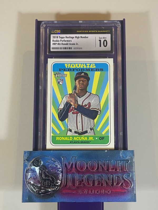 Ronald Acuna Jr. – 2018 Topps Heritage High Number #RP-RA, Rookie Performers (CSG 10 Gem Mint)