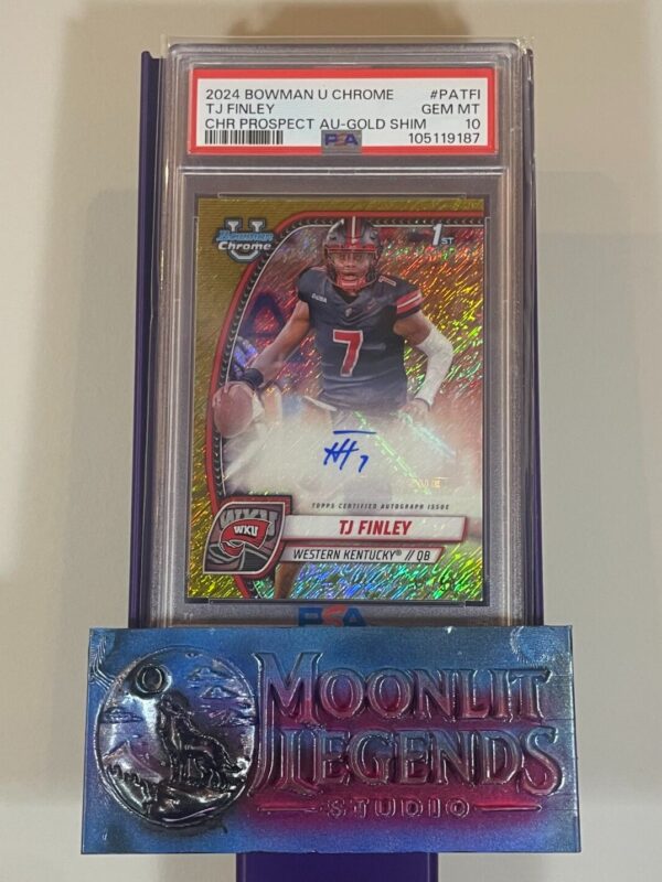 T.J. Finley – 2024 Bowman U Chrome #PA-TFI, Prospect Autograph Gold Shimmer Refractor (PSA 10 Gem Mint)