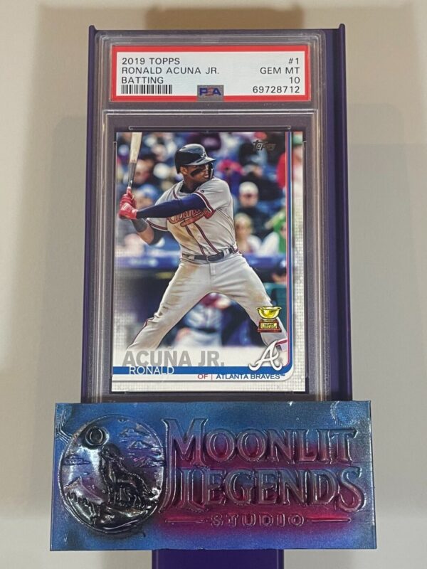 Ronald Acuna Jr. – 2019 Topps #1, Batting, Gold Cup Award (PSA 10 Gem Mint)