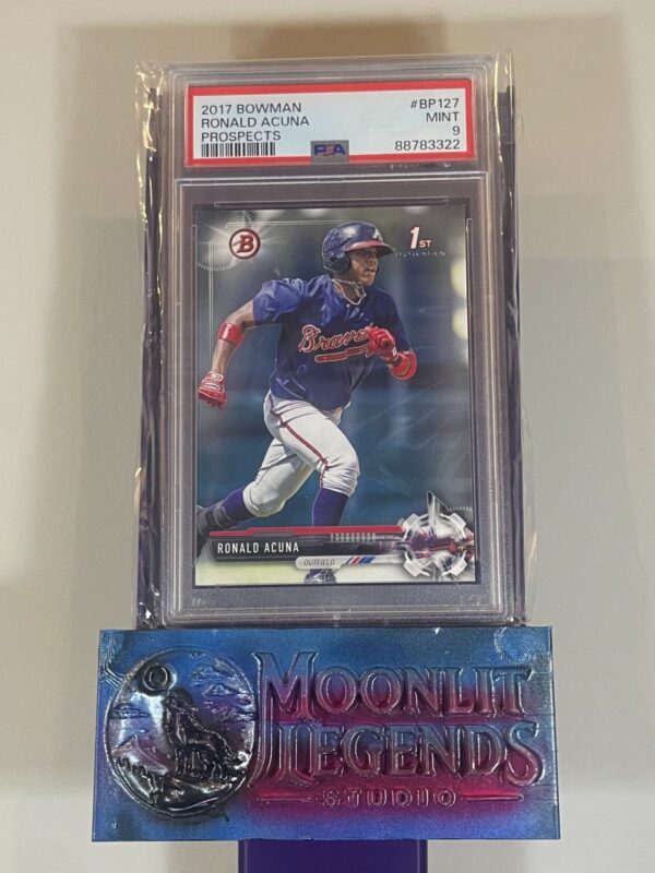 Ronald Acuna Jr. – 2017 Bowman Prospects #BP127, 1st Bowman (PSA 9 Mint)