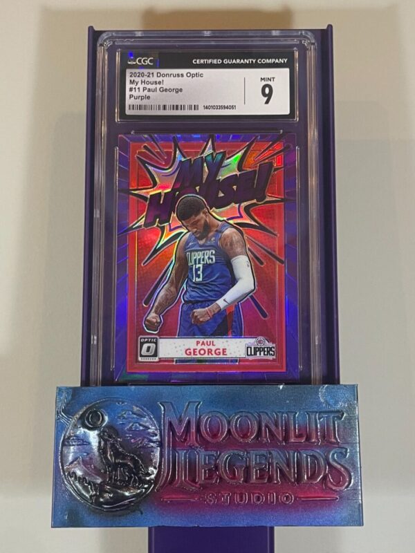 Paul George – 2020-21 Panini Donruss Optic #11, My House Purple (CGC 9 Mint)