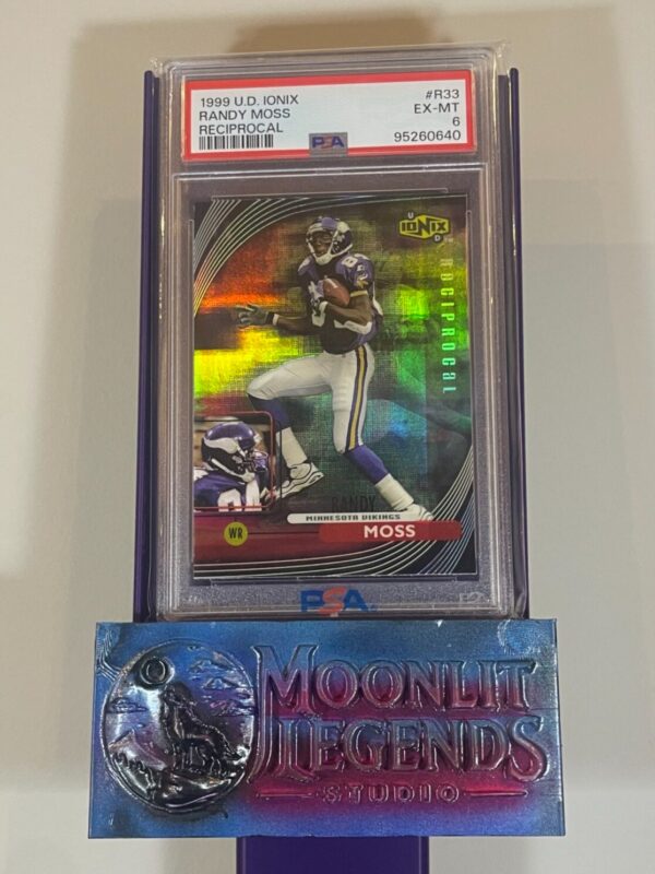 Randy Moss – 1999 UD Ionix #R33, Reciprocal (PSA 6 EX-MT)