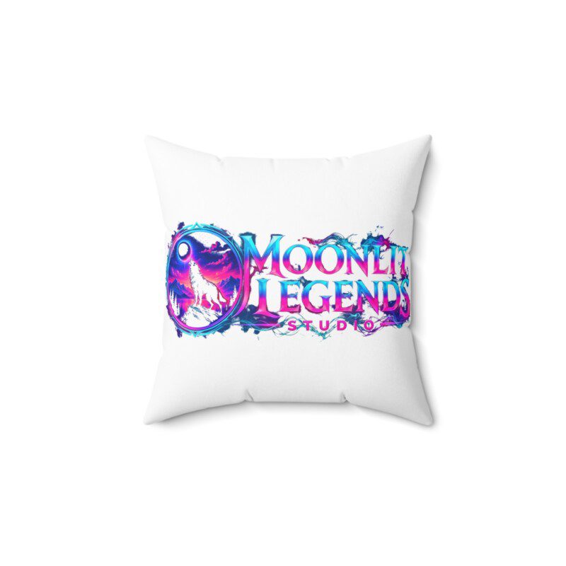 Moonlit Legends Studio Logo Throw Pillow - White