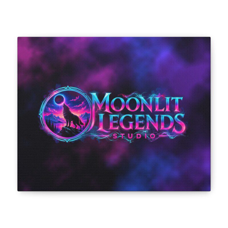 Moonlit Legends Studio Logo Canvas Wall Art - Stretched Canvas