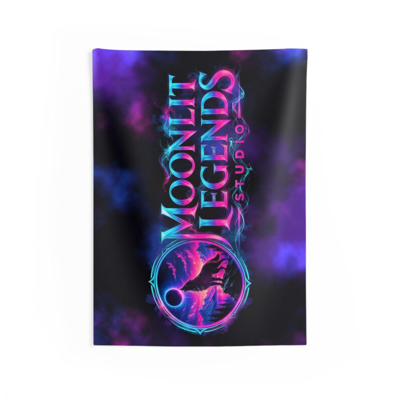 Moonlit Legends Studio Logo Wall Tapestry