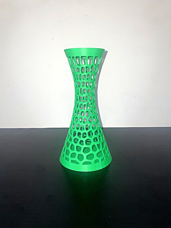 Green Voronoi Hourglass Vase