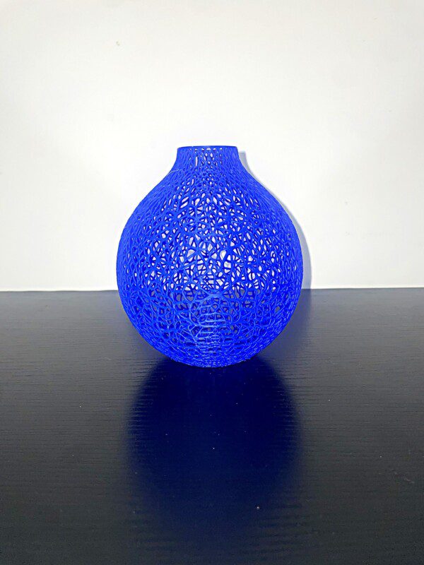 Blue Voronoi Bulb Vase