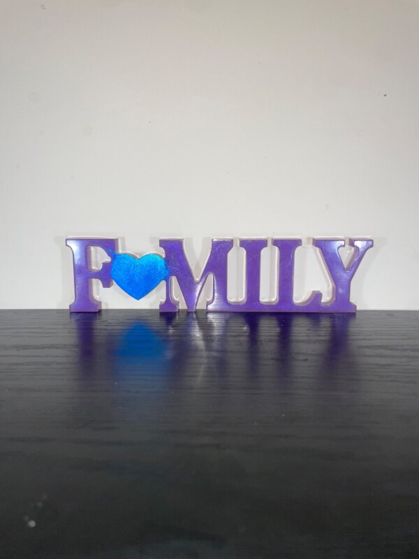 Purple & Blue Resin FAMILY Sign