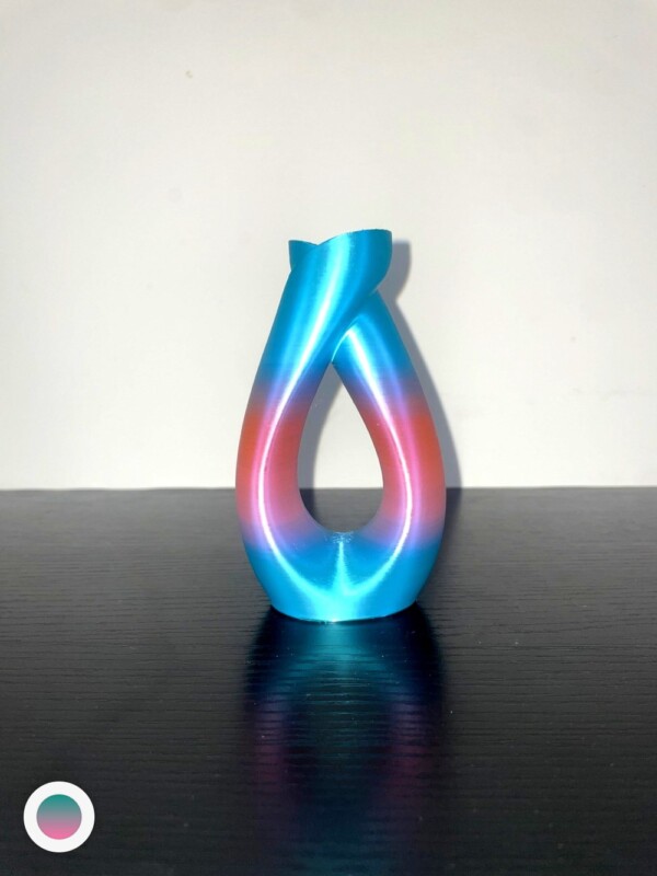 Pink-Teal Twisted Vase