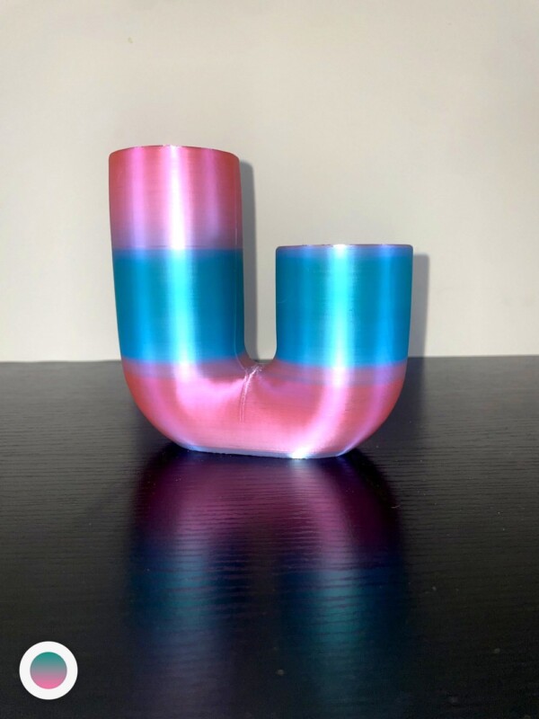 Pink-Teal Double Tube Vase