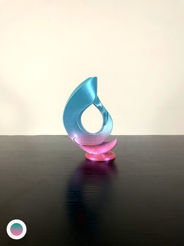 Teal-Pink Ombre Flame Twist
